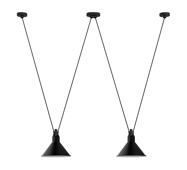 Les acrobates de gras n 324 bernard albin gras suspension pendant light  dcw 324  2 sha l conic black  design signed nedgis 103482 product