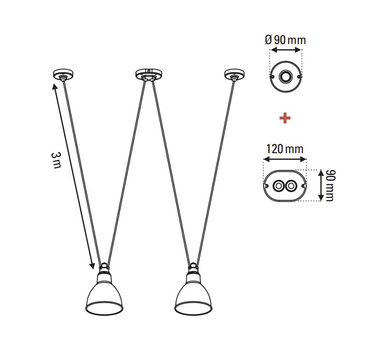 Les acrobates de gras n 324 bernard albin gras suspension pendant light  dcw 324  2 sha l conic black  design signed nedgis 103489 product