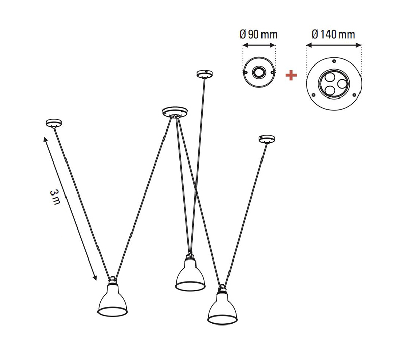 Les acrobates de gras n 325 bernard albin gras suspension pendant light  dcw 325  3 sha l conic blue  design signed nedgis 103564 product