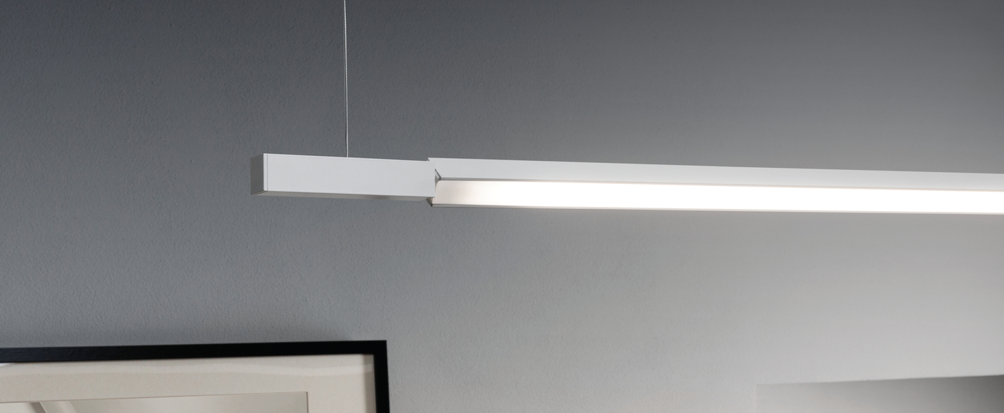 Suspension linescapes horizontal blanc led l130cm h2cm nemo lighting normal