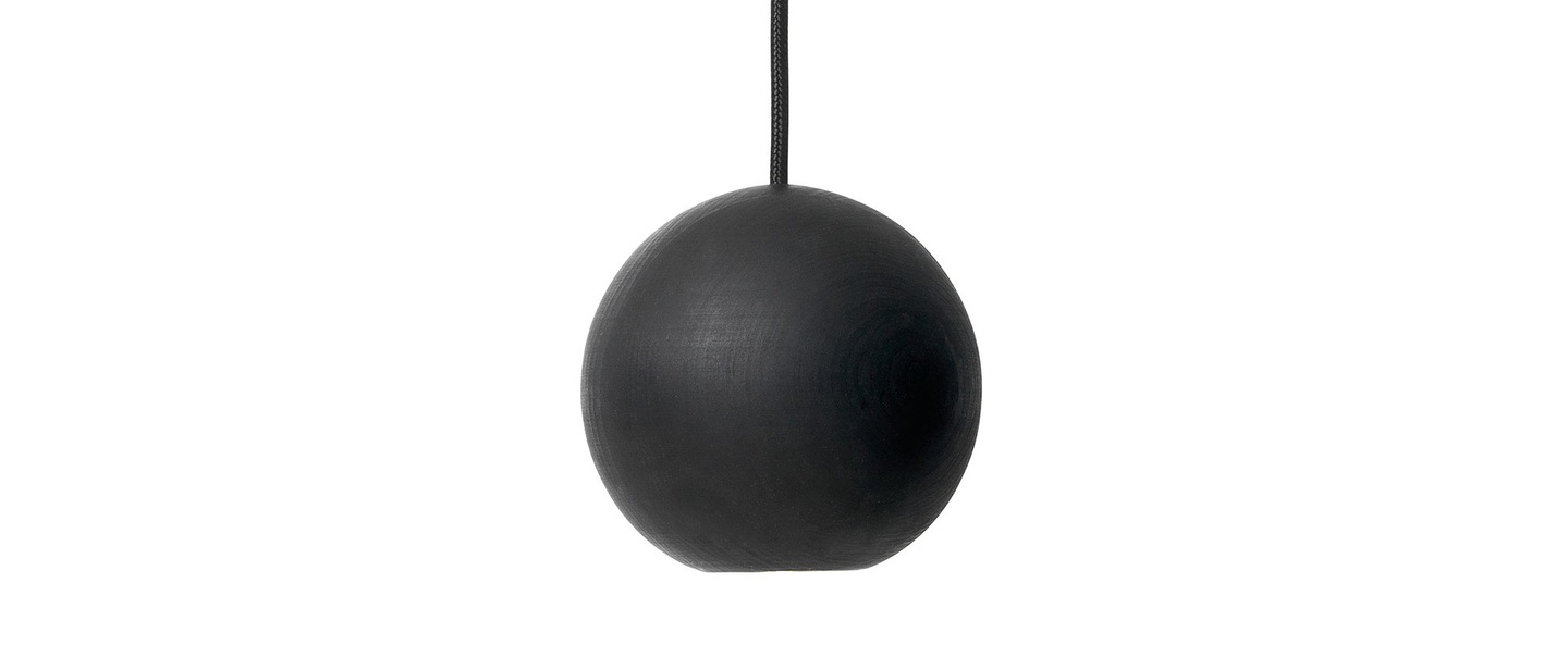 Suspension liuku ball bois tilleul noir o12cm h12cm mater normal