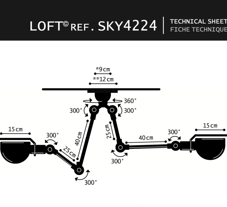 Suspension loft sky blanc l30cm h80cm jielde 37224 product