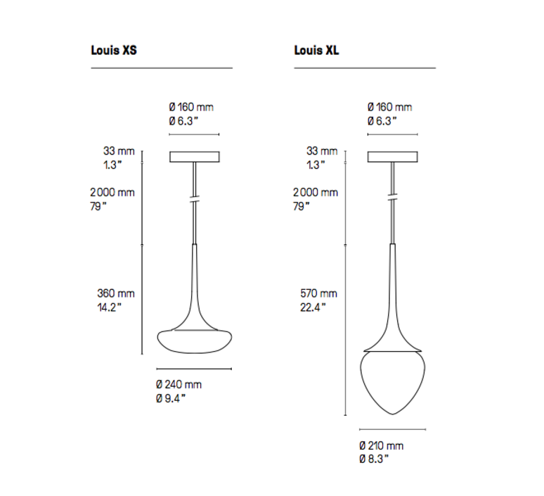 Louis xs  suspension pendant light  cvl louis xs  design signed 53603 product