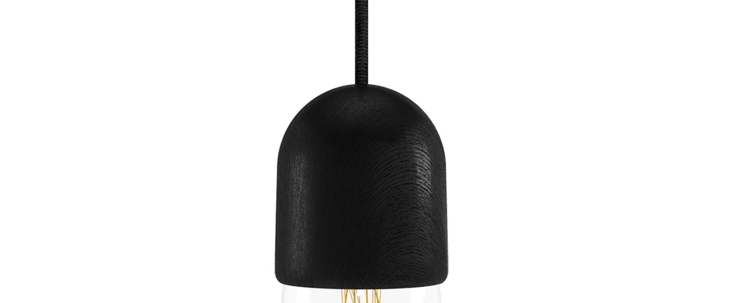 Suspension luce medium chene noir o10 5cm h20 5cm harto normal