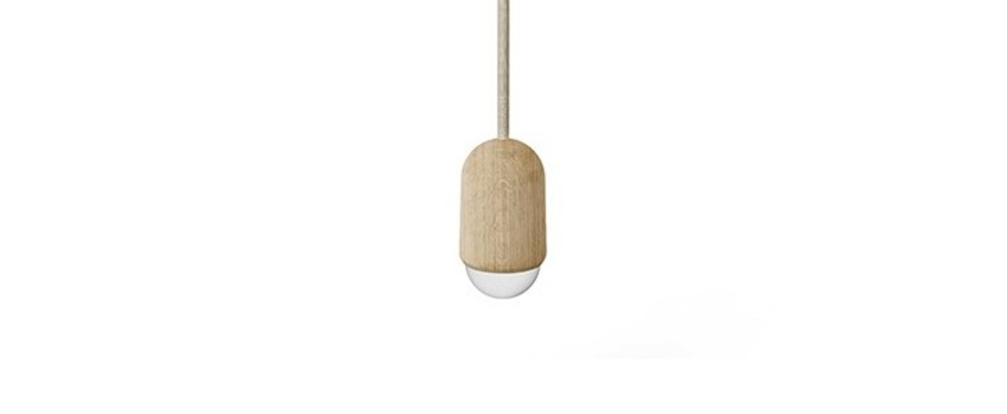 Suspension luce small chene massif h14cm o6cm harto normal