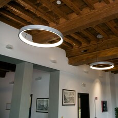 Lunaop 80 avec rosace emiliana martinelli suspension pendant light  martinelli luce 40002 2700 bi 40004 bi  design signed nedgis 160197 thumb