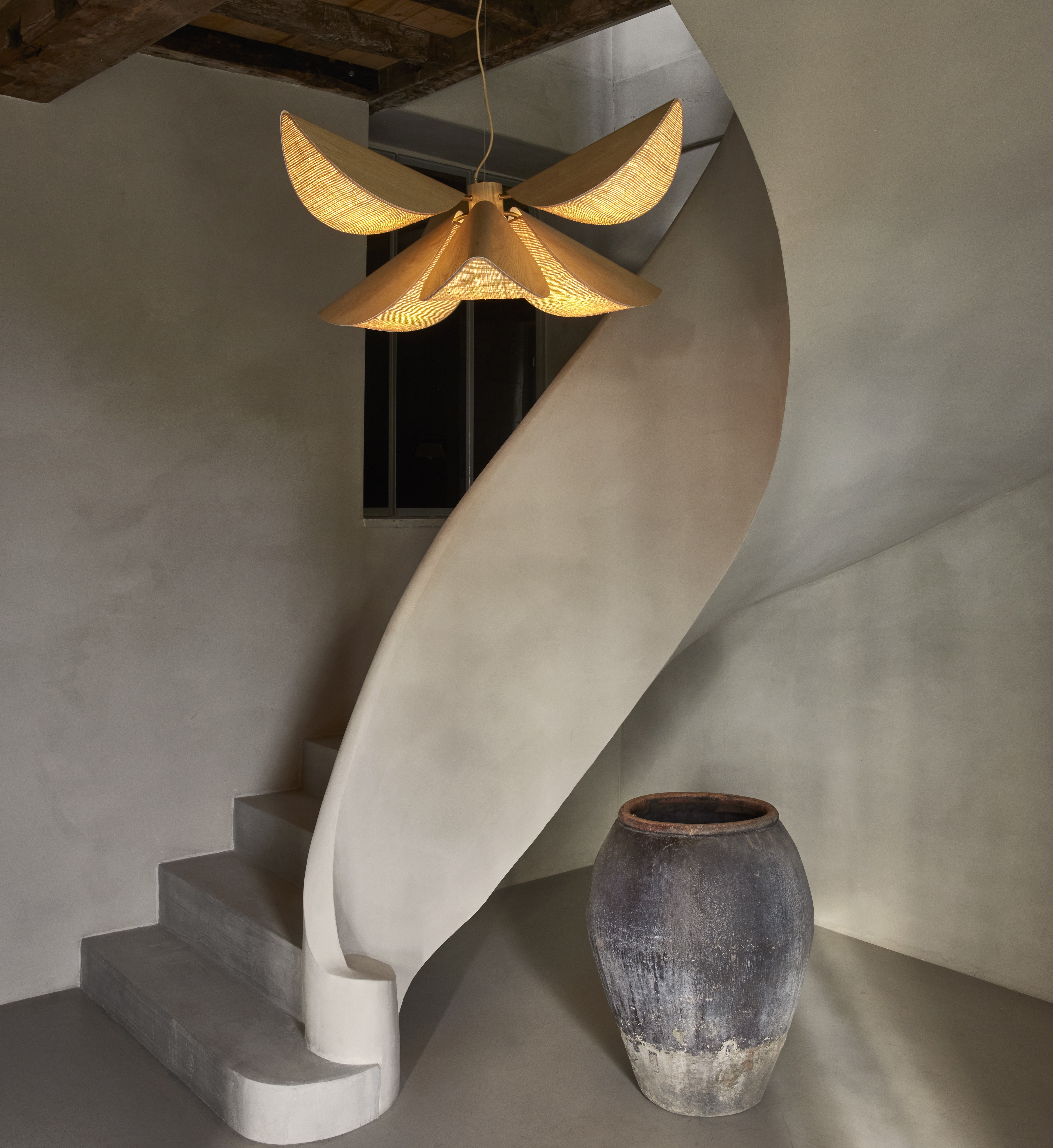 Hanging lamp, Lys L, natural, Ø100cm, H42cm - Forestier - Nedgis