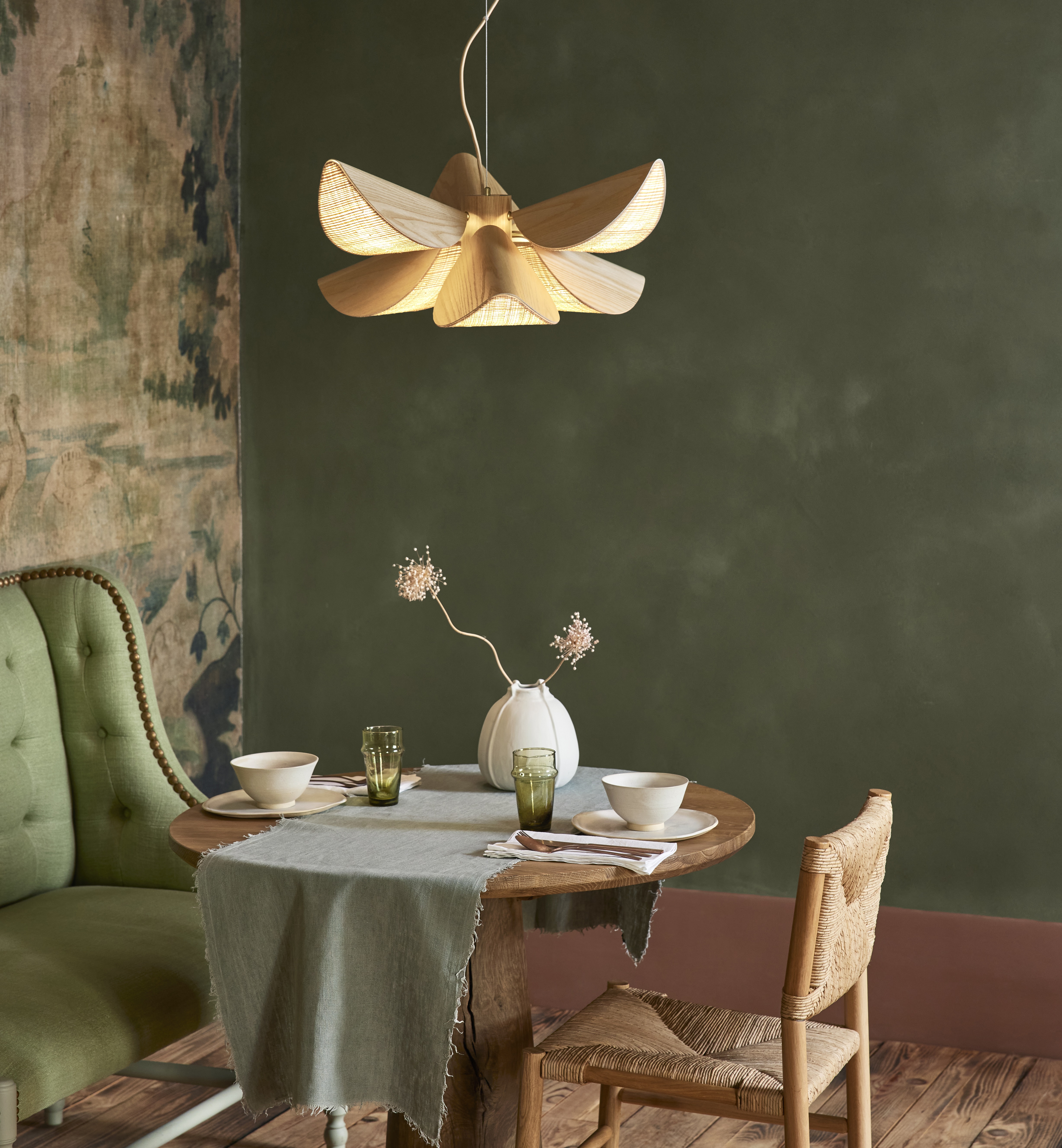 Hanging lamp, Lys M, natural, Ø60cm, H25cm - Forestier - Nedgis