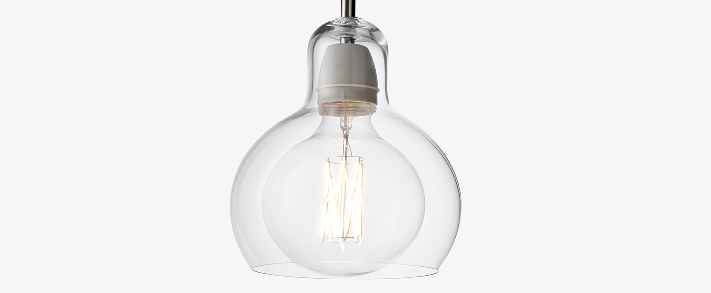 Suspension mega bulb sr2 transparent noir o18cm h23cm andtradition normal