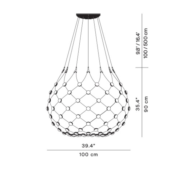 Mesh d86n francisco gomez paz suspension pendant light  luceplan 1d860n000001 1d860 t51001  design signed 98029 product