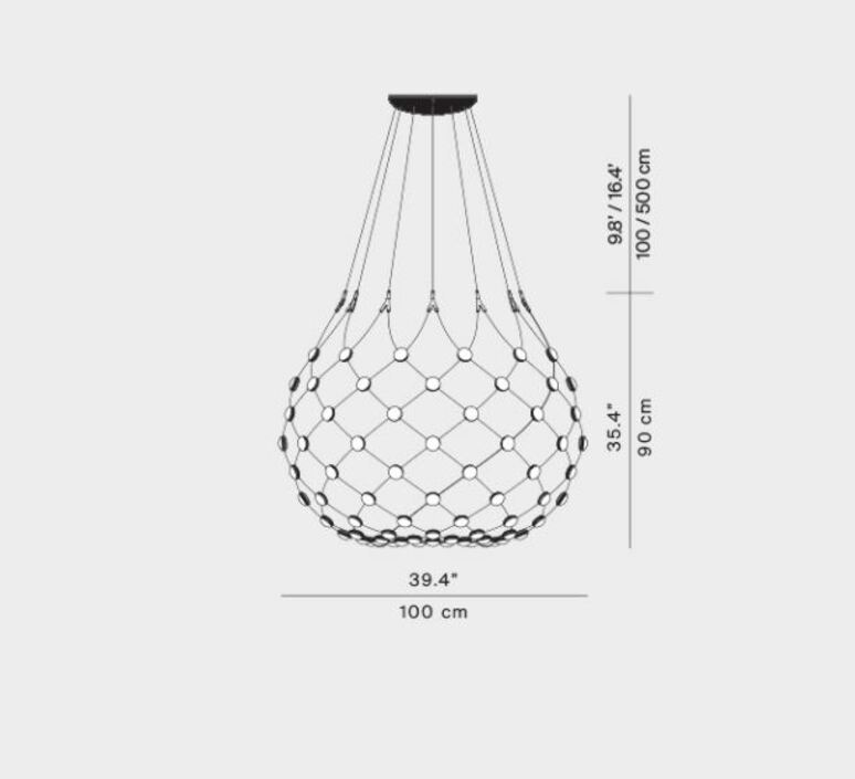 Mesh d86n francisco gomez paz suspension pendant light  luceplan 1d860n000001 1d860 t51001  design signed 98147 product