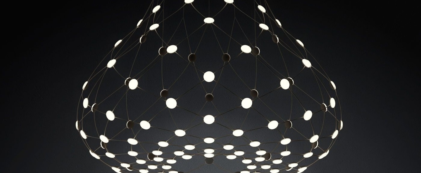 banner-image Suspension mesh d86n noir led dim wireless 2700k 3252lm o100cm h90cm 3m luceplan normal