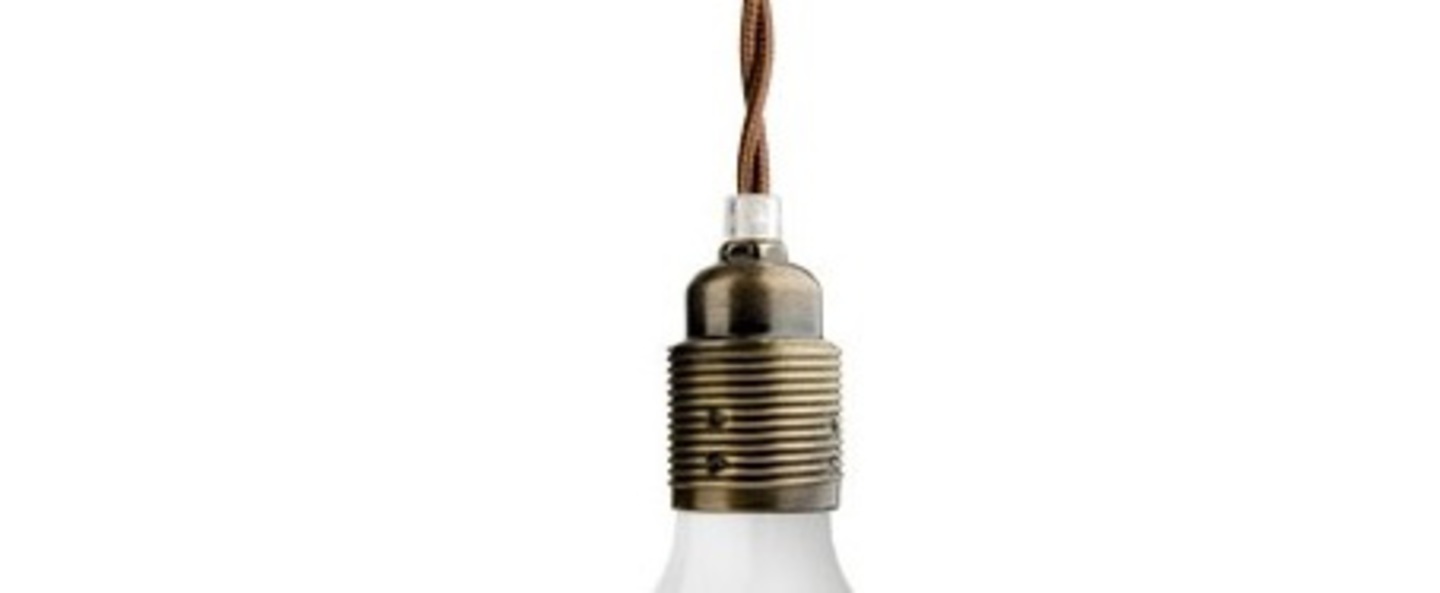 banner-image Suspension metal cable textile tresse chocolat 1m douille laiton e27 zangra normal