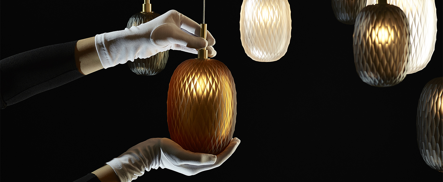 banner-image Suspension metamorphosis large avec rosace transparent o12 4cm h22cm bomma normal
