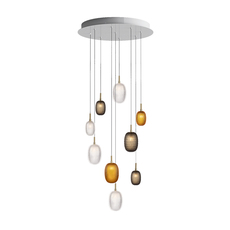 Metamorphosis x9 rony plesl suspension pendant light  bomma 95181 10 bld trf 620 9 w 3xlarge clear 1xlarge amber 1xlarge cigar 1xsmall clear 1xsmall amber 2xsmall cigar  design signed nedgis 134002 thumb