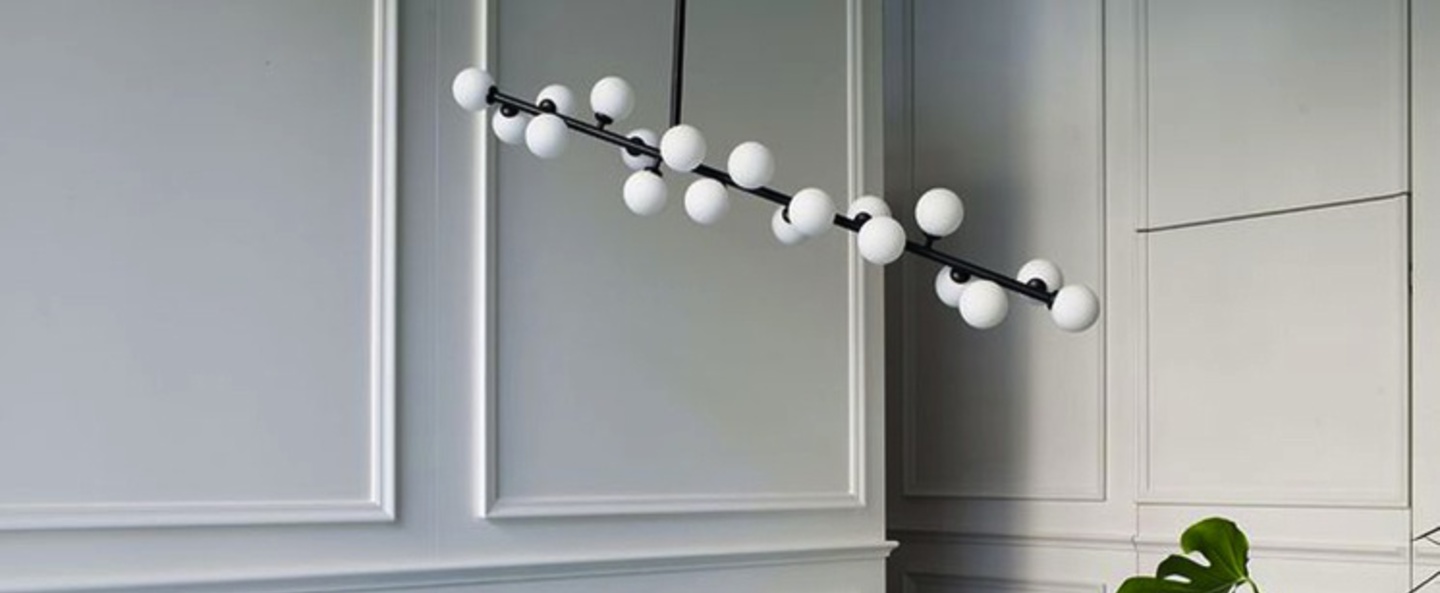 Suspension mimosa noir et blanc l110cm h60cm atelier areti normal