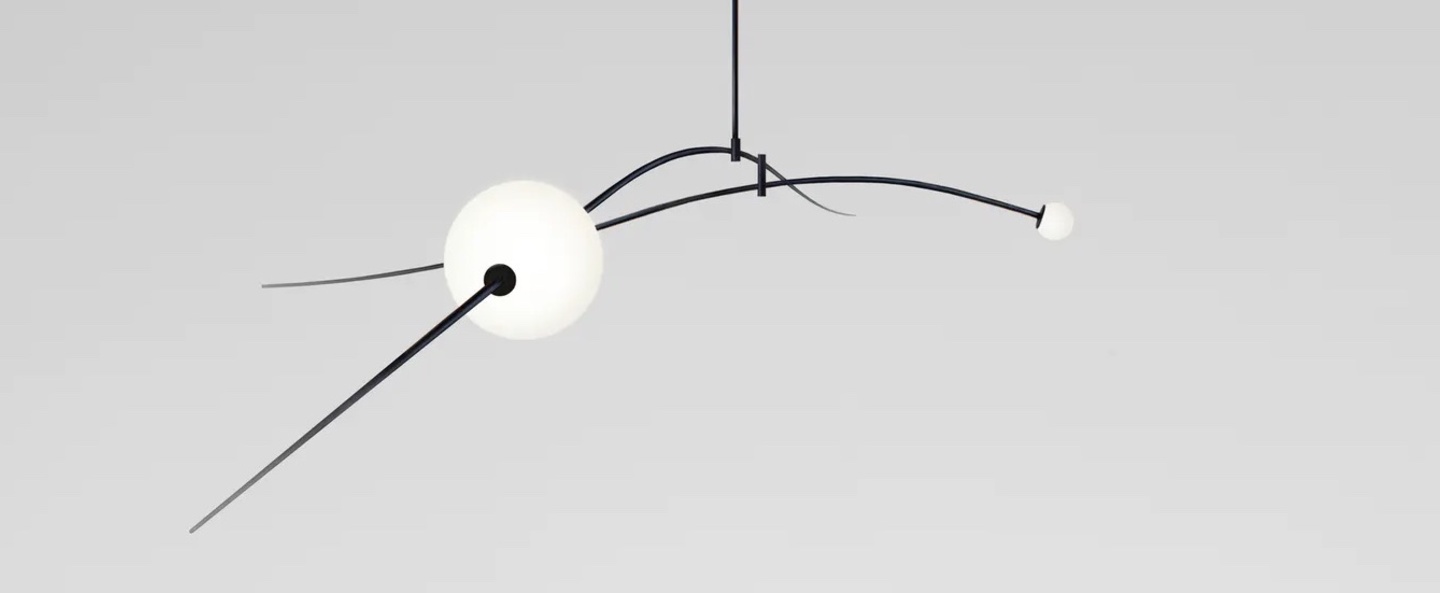 Suspension mobile chandelier 16 noir led dim 2700k 800 350 lm l242 3cm h26 5cm anastassiades studio normal