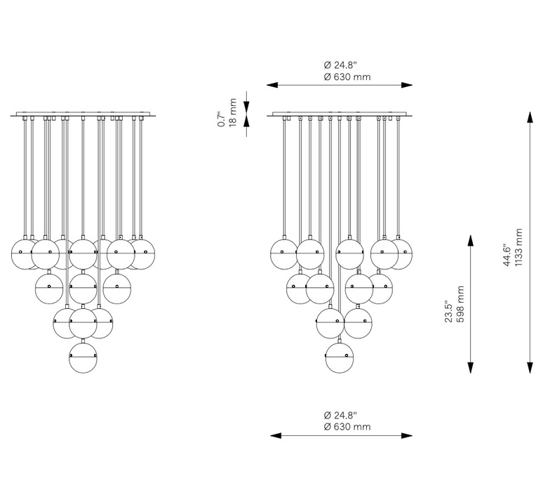 Molecule cluster 19 studio schwung suspension pendant light  schwung b309 lbb frosted  design signed nedgis 149271 product