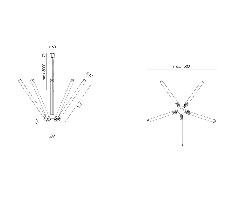 Mr tubes led chandelier anton de groof suspension pendant light  tonone 4046  design signed nedgis 111144 product