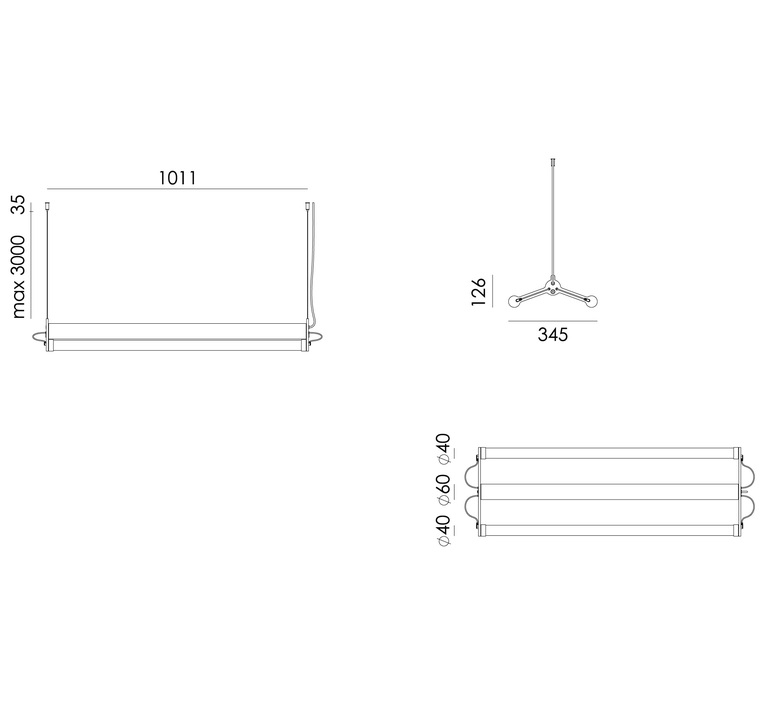 Mr tubes led double anton de groof suspension pendant light  tonone 4016  design signed nedgis 111139 product