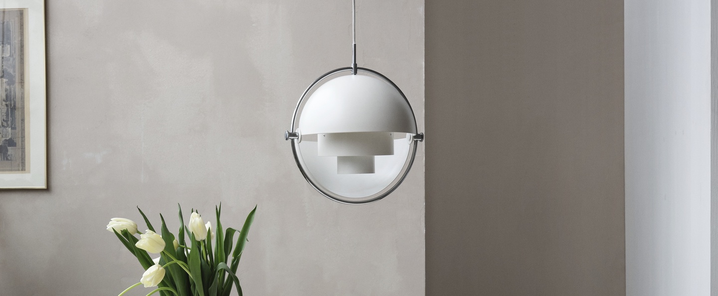 Suspension multi lite pendant brass chrome blanc o36cm h36cm gubi normal