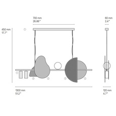 Nacho 1300 sylvain willenz suspension pendant light  cvl sunach130sbsbsg  design signed nedgis 165737 thumb