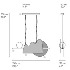 Nacho 750 sylvain willenz suspension pendant light  cvl sunach075sgsgsb  design signed nedgis 165741 thumb