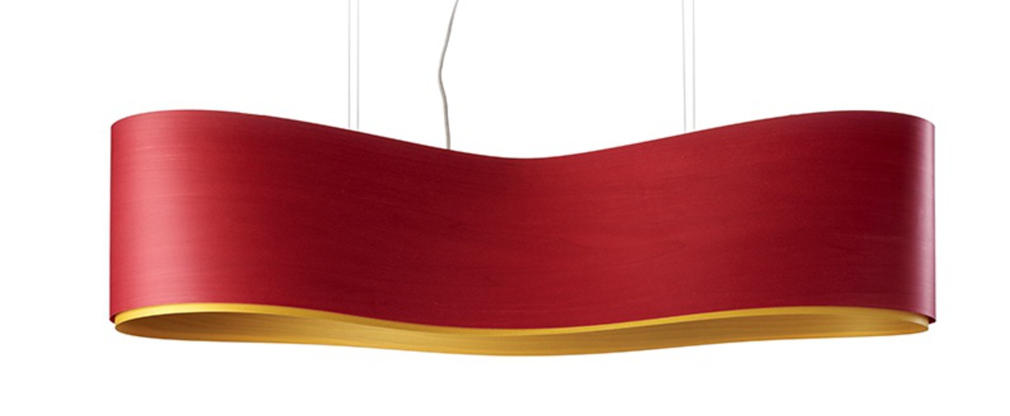 Suspension new wave s rouge et jaune led h27 5cm l102cm lzf normal