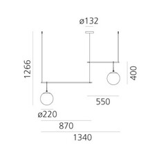 Nh s3 deux bras neri et hu suspension pendant light  artemide 1282010a  design signed nedgis 173626 thumb