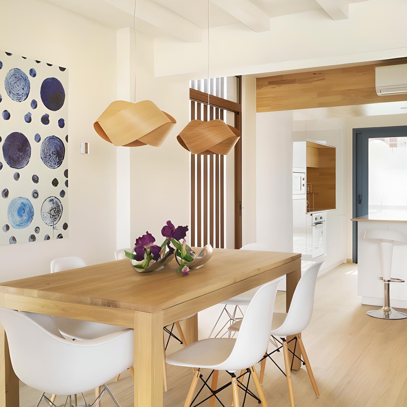 Pendant light, Nut S, natural beech, Ø42cm, H21cm - LZF - Nedgis
