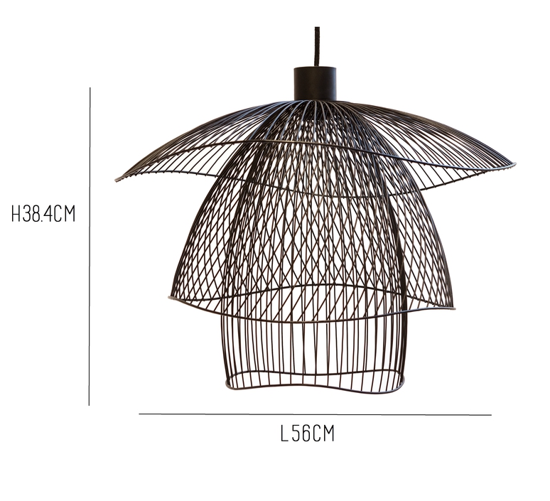 suspension, papillon, s, pm, noir, Ø56cm, h38cm - forestier