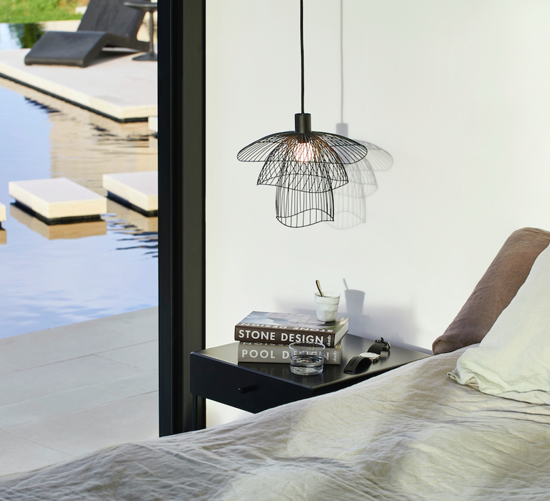 Pendant light, Papillon XS, black, Ø30cm, H25cm - Forestier