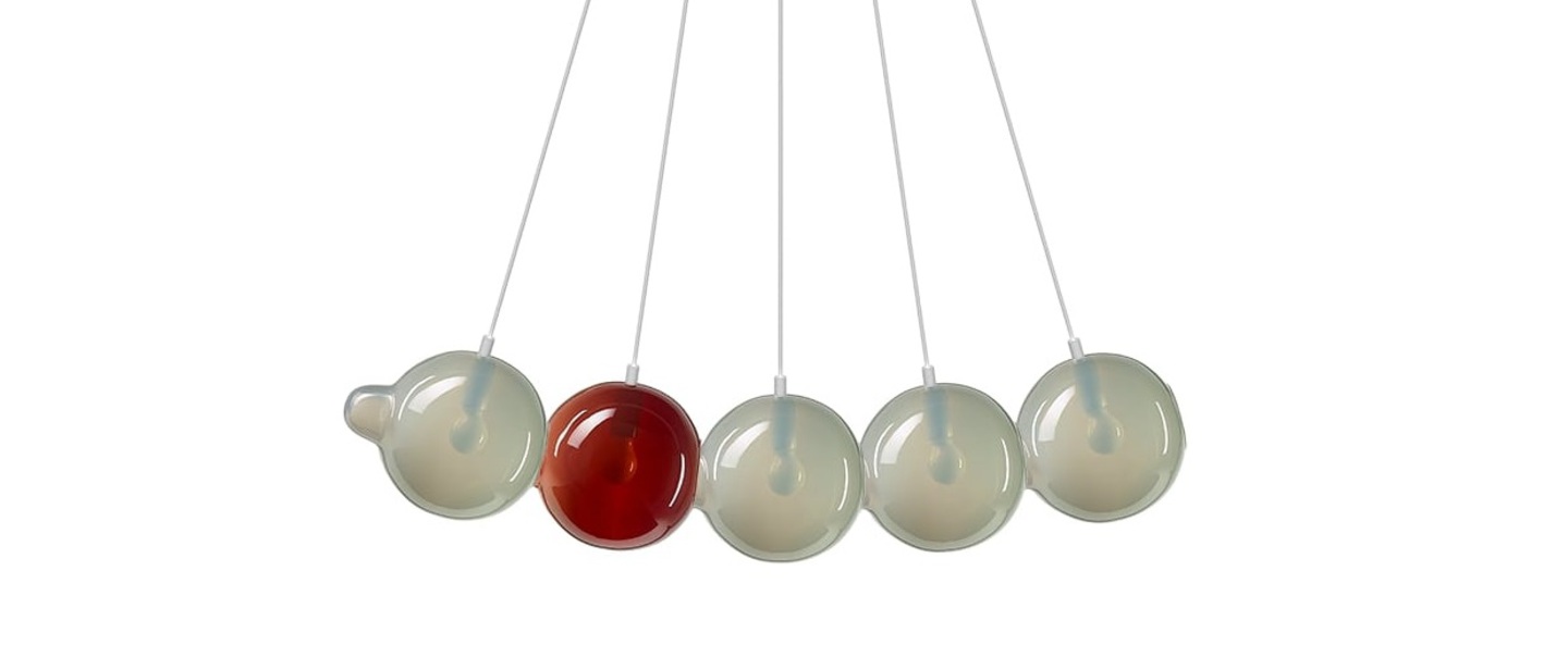 banner-image Suspension pendulum 5 gris rouge l97cm h24cm bomma normal