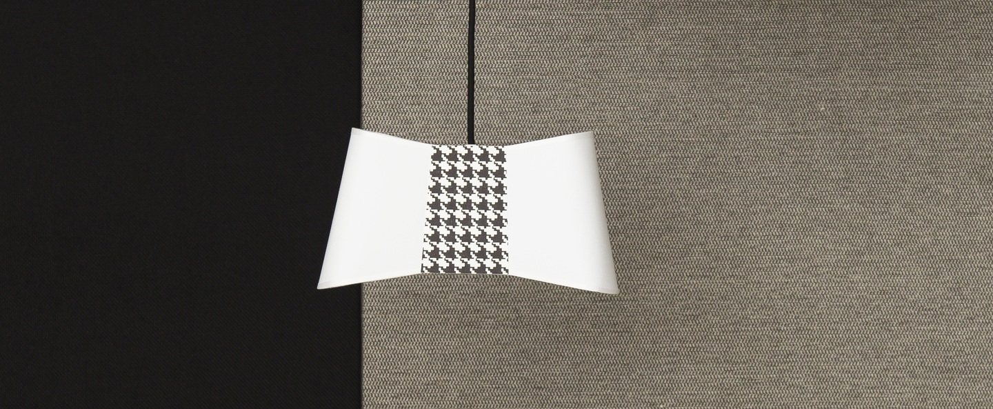 banner-image Suspension petit couture blanc pied de poule l32cm designheure normal