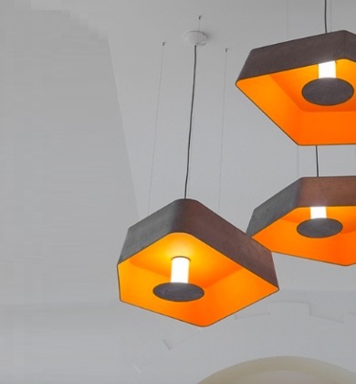 Pendant Light Petit Nenuphar Led Grey Orange L90cm