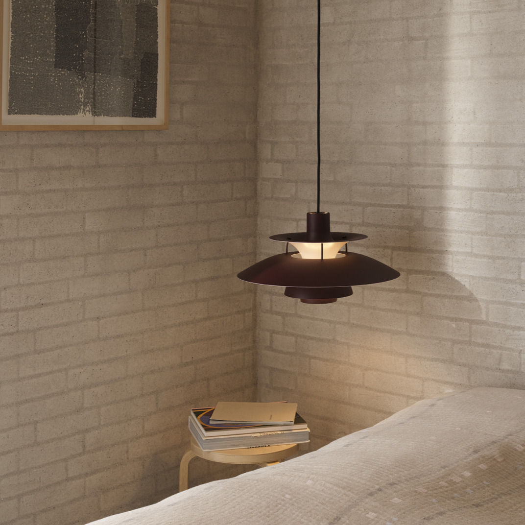 Hanging lamp, PH 5, burgundy monochrome, Ø50cm, H26,7cm-Louis