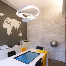 suspension pirce blanc led dimmable h28cm l67cm artemide pirce pendant light