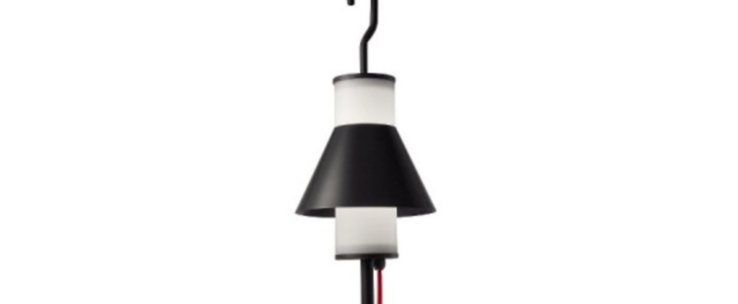 Suspension pistillo noir blanc ip65 h35cm martinelli luce normal