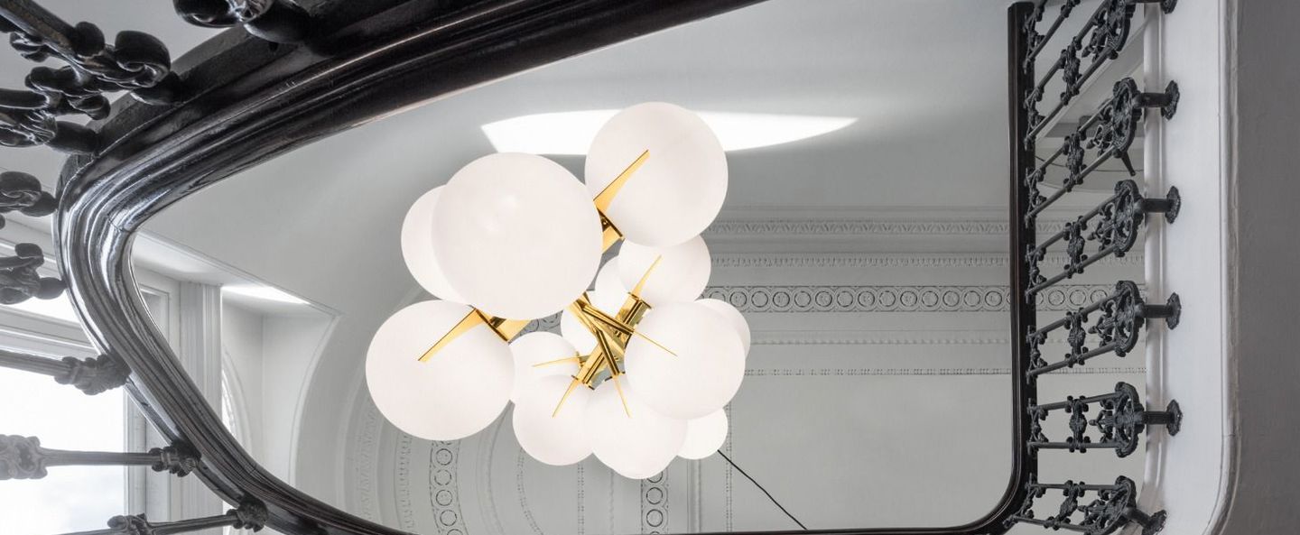 Suspension plane drop chandelier laiton o43cm h160cm tom dixon normal