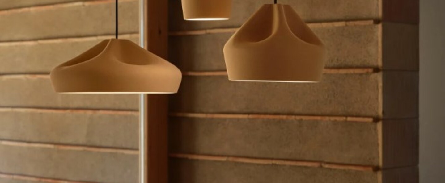 Suspension pleat box 13 terracotta et blanc o11 5cm h26cm marset normal