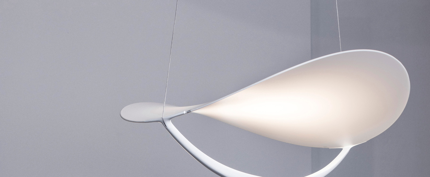 Suspension plena dimmable blanc led 2700k 3530lm l70cm h27cm foscarini normal