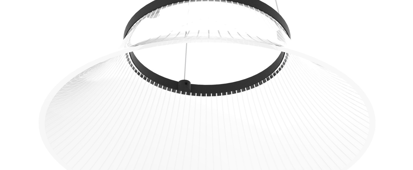 Suspension plisse anthracite led 3000k 1150 lm o45cm h33cm martinelli luce normal