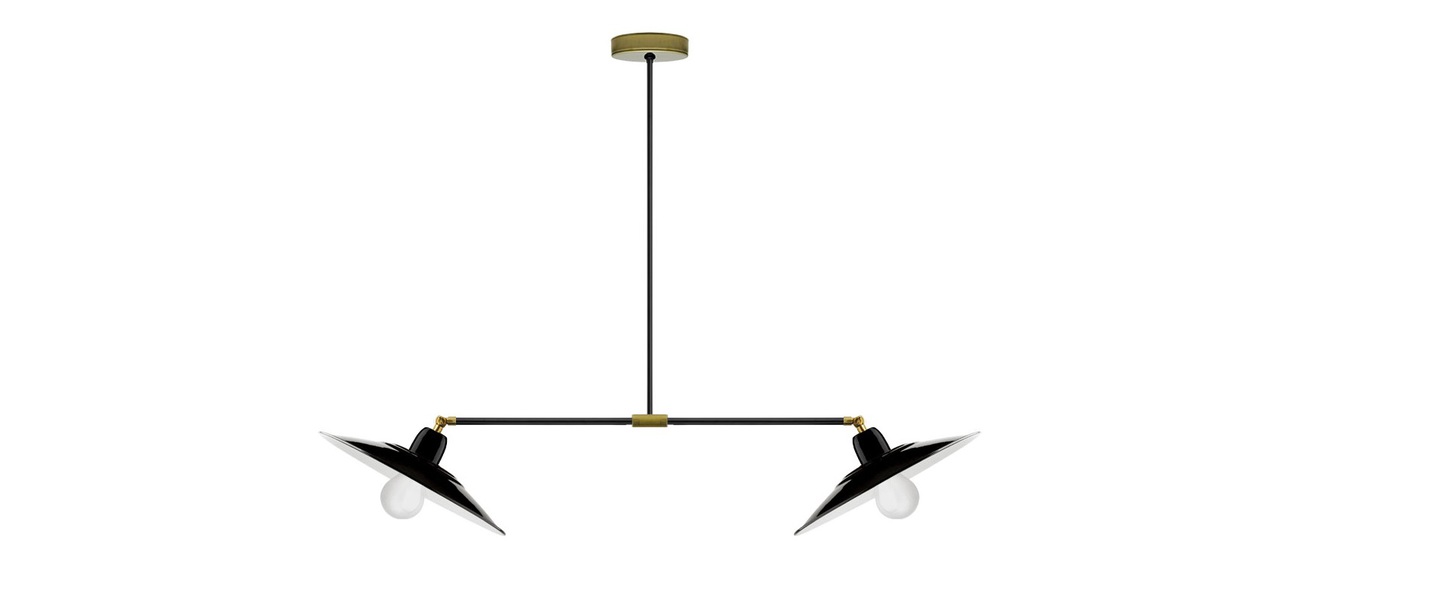 Suspension pure porcelaine noir brillant l86cm h65cm zangra normal