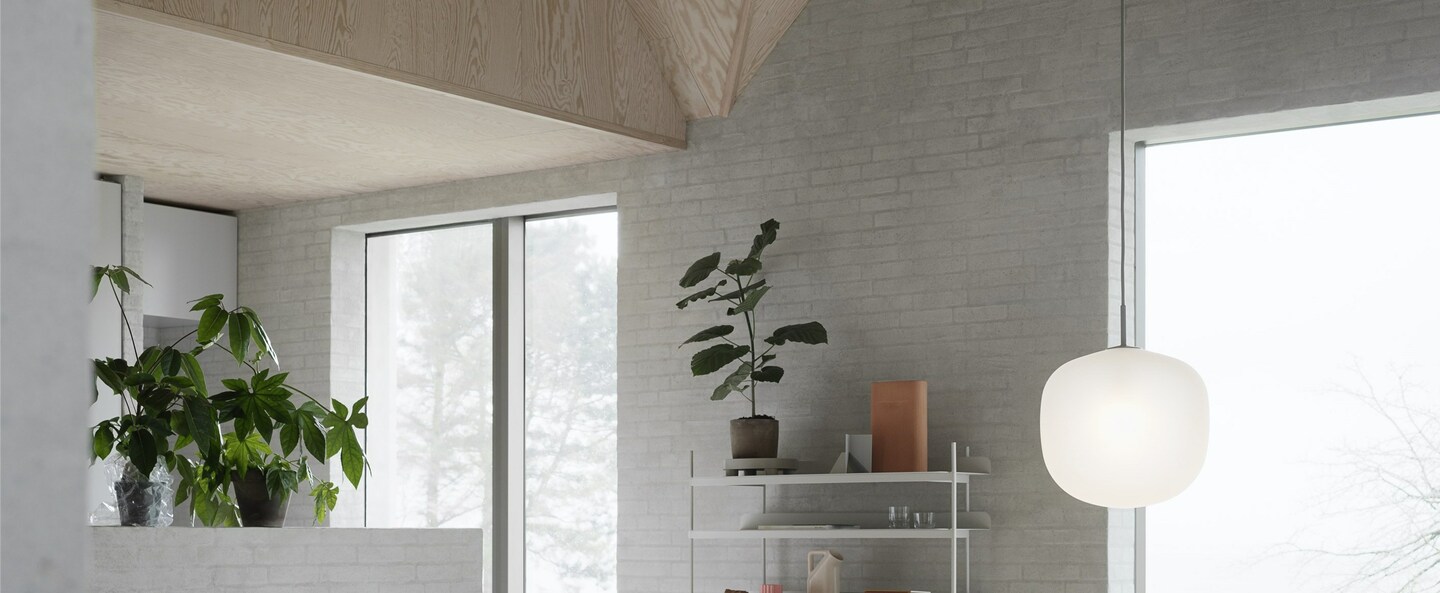 Suspension rime gris opalin o45cm h55 5cm muuto normal