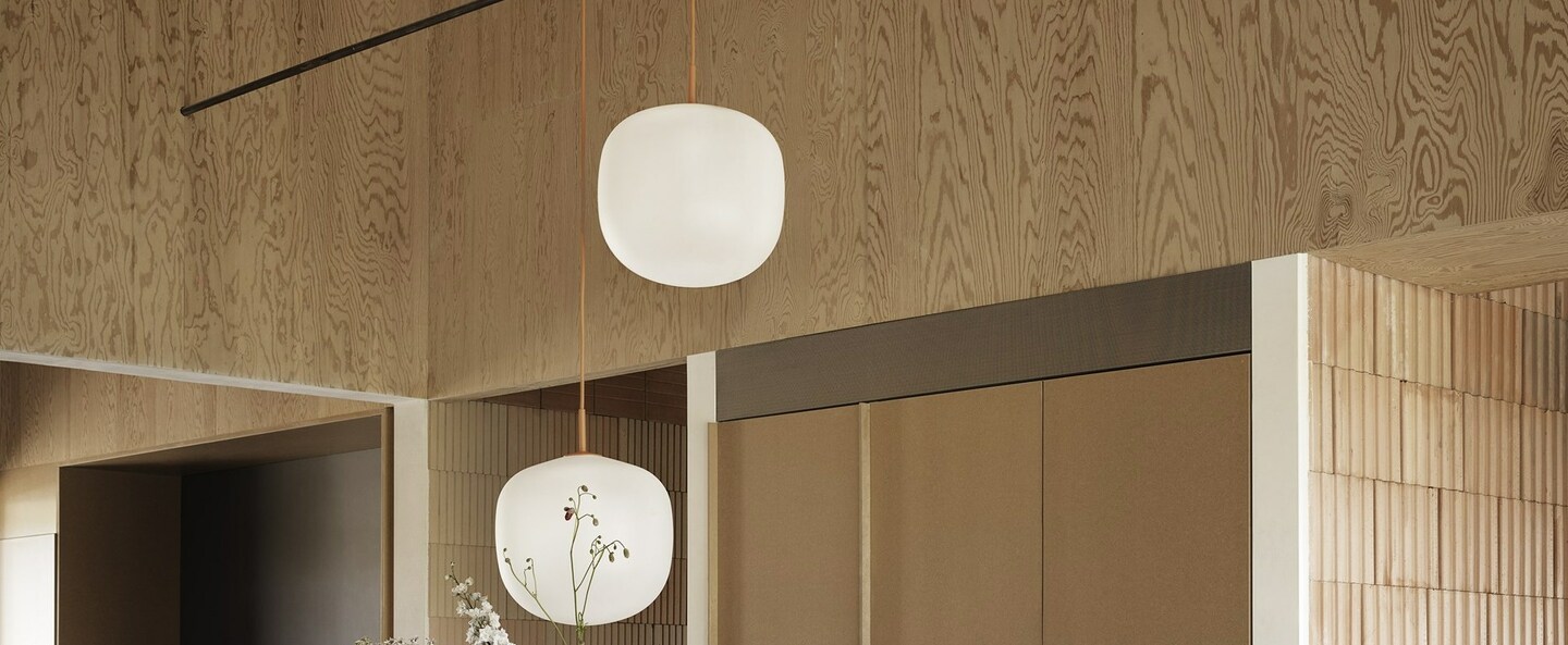 banner-image Suspension rime orange opalin o37cm h45 5cm muuto normal