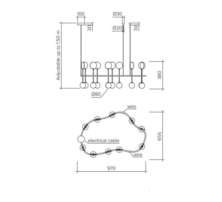 Ilios cable tissu  suspension pendant light  atelier areti ilios pendant black white fabriccable  design signed nedgis 81660 product