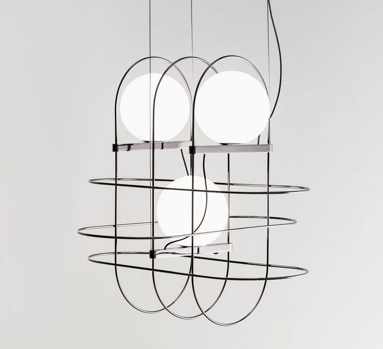 Setareh 3 spheres francesco librizzi suspension pendant light  fontana arte setareh 3 spheres 4383nn  design signed nedgis 66302 product