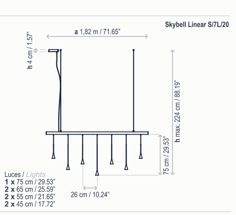 Skybell linear s 7l 20 estudi manel molina suspension pendant light  bover 35712219056  design signed nedgis 130295 product