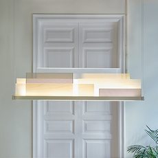 Pendant Light Skyline Natural And Gold Led 3000k 690lm L128cm H32cm Lzf Nedgis Lighting