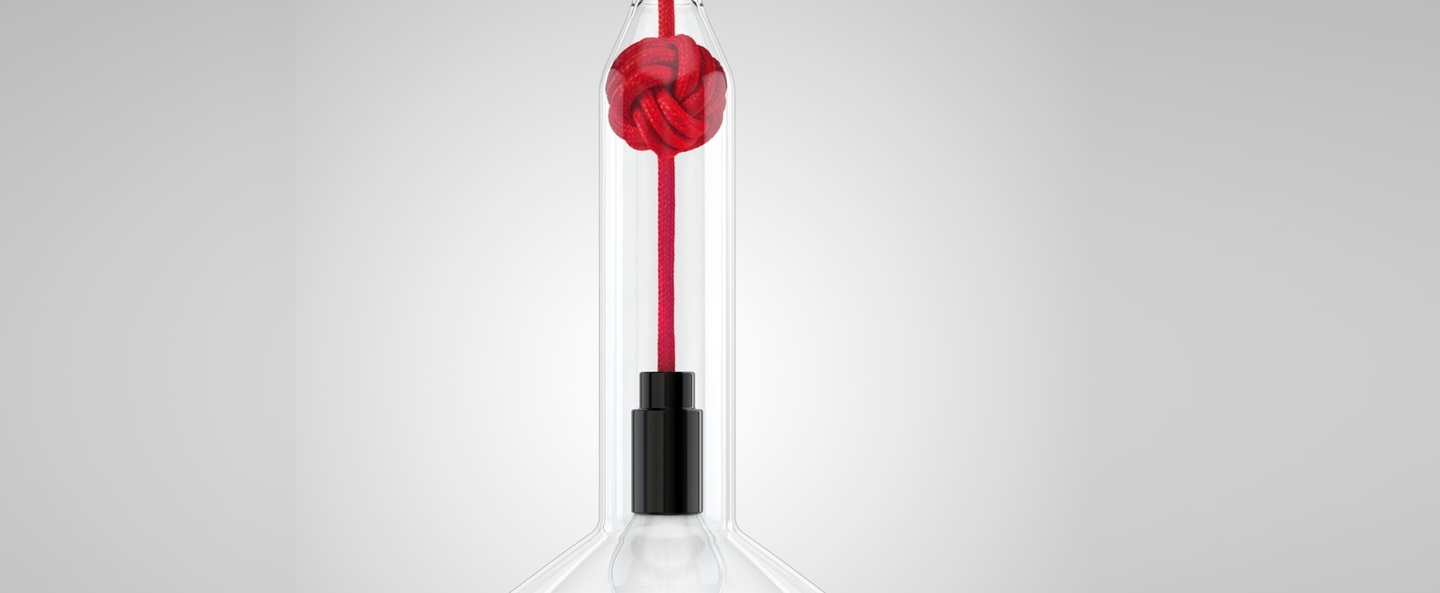 Suspension small knot rouge h22 4cm vitamin normal